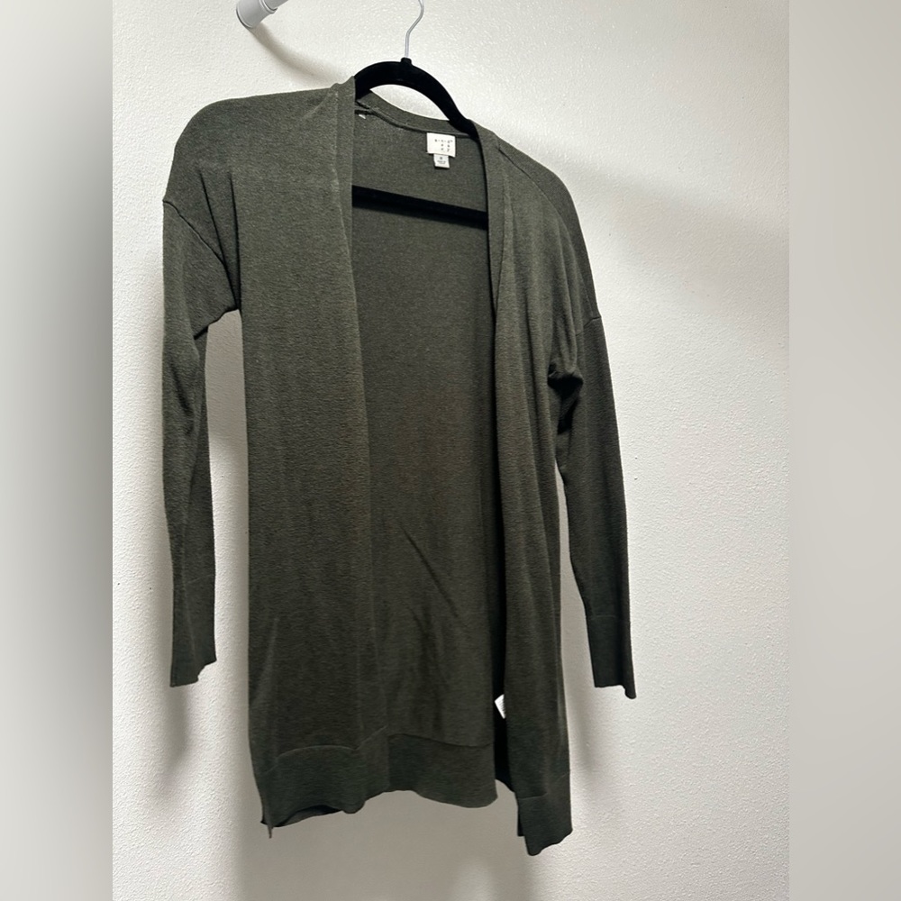 Small green cardigan.  So comfy